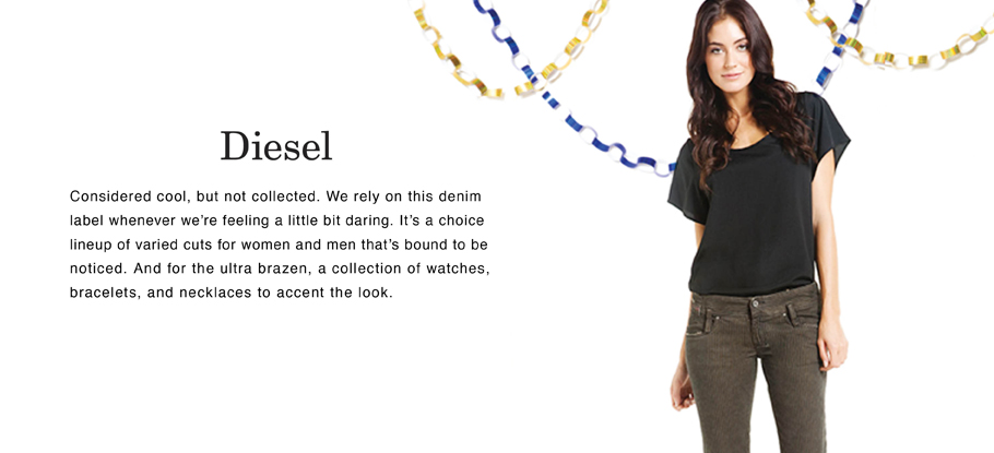 Diesel Apparel for Men and Women today on RueLaLa Diesel Apparel for Men and Women today on RueLaLa